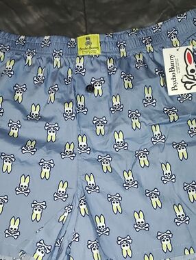 Psycho Bunny Light Blue Bunny Skull Print Boxers